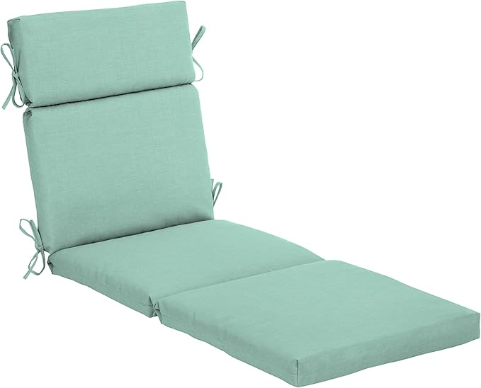 ARDEN Outdoor Chaise Cushion, 22 x 77, Rain-Proof, Fade Resistant Aqua Leala