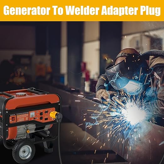 NEMA L14-30P to 6-50R Generator Adaper Plug, 30Amp to 50Amp from 4 Prong Generator Male Plug to 3 Prong 250V Welder Outlet, Generator to Welder Adapter, ETL Listed