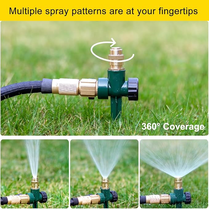 FANHAO 2 Pack Metal Lawn Sprinkler +16 Inch Metal Garden Watering Wand