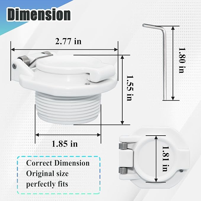 2 Pcs W400BWHP Vacuum Safety Lock, Swimming Pool Wall Accessory Replacement, for Pool Suction Cleaners
