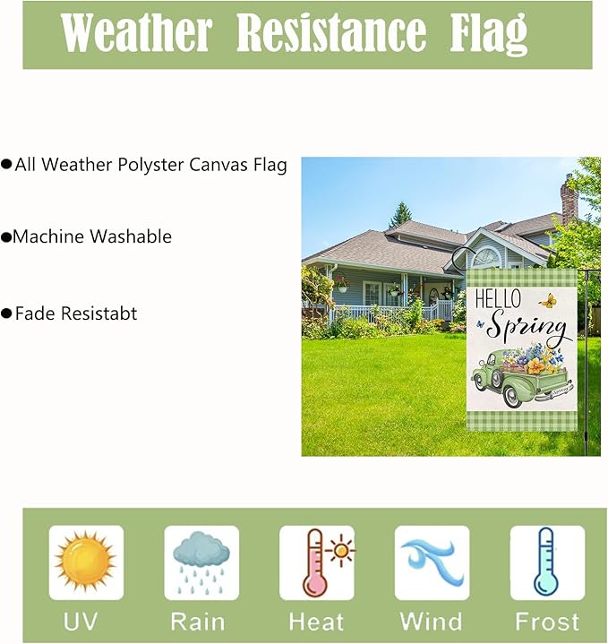 Seasonal Truck Garden Flags Set of 12 Double Sided 12 X 18 Inch Yard Flags Season Truck Garden Flags for Outside,Summer Fall Christmas Seasonal Flags for Outdoor Decorations for All Seasons