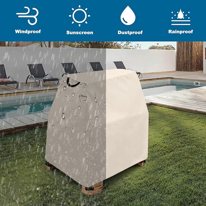 AKEfit Kids Water Table Cover Fits Rain Showers Splash Pond Water Table for Toddlers, Waterproof Dustproof Outdoor Toys Cover, Beige