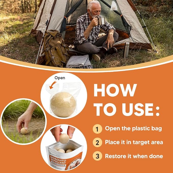 SCFKAOF Mosquito Repellent Outdoor Patio, Mosquito Deterrent for Yard, Indoor Mosquito Repellent Balls, Mosquito Repeller for Patio, Keep Mosquito Away, Covers 120 Sq. Ft, 60 Days Protection-7 Packs