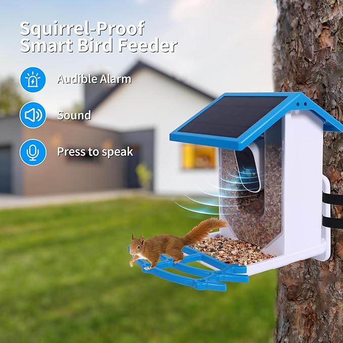 Bird Feeder with Camera Solar Powered Outdoor,Bird House Cam with AI Identify Wild Birds,Live View, Smart Hummingbird Feeder for Bird Lover Watching Gifts
