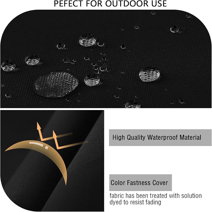 idee-home Outdoor Chair Cushions for Patio Furniture, Outdoor Seat Cushion | Waterproof Hampton Bay Deep Seat Replacement Couch Cushions for Garden Lawn Backyard Deck 24 x 26 Black