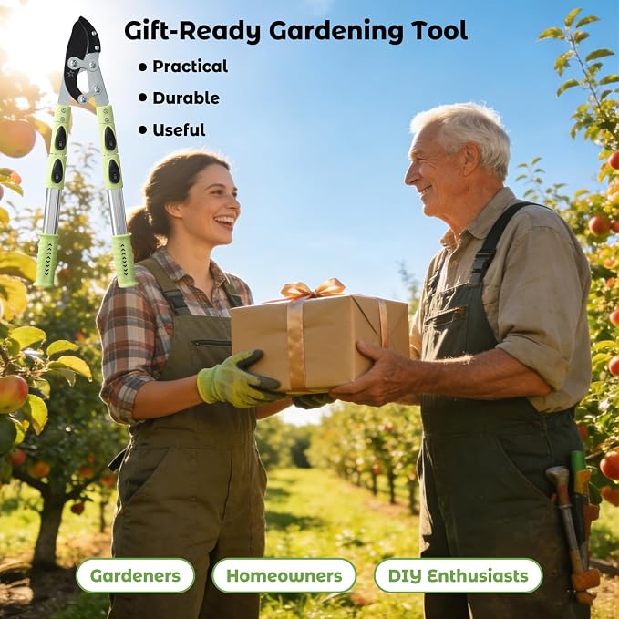 Extendable Loopers for Tree Trimming, 24-42'' Heavy Duty Thick Branches Cutter Lopping Shears with SK5 Steel Blade, Pruning Shear with 1.8” Cut Capacity, Loppers with Compound Action for Gardening