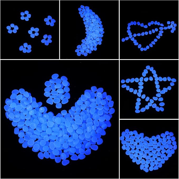 Sasylvia 3000 Pcs Glow in The Dark Rocks 1 Inch Glow Rocks 12.6 LB Garden Glow in The Dark Stone Outdoor Glow in The Dark Pebbles for Landscaping Walkway Pathway Backyard Fish Tank Plant (White)