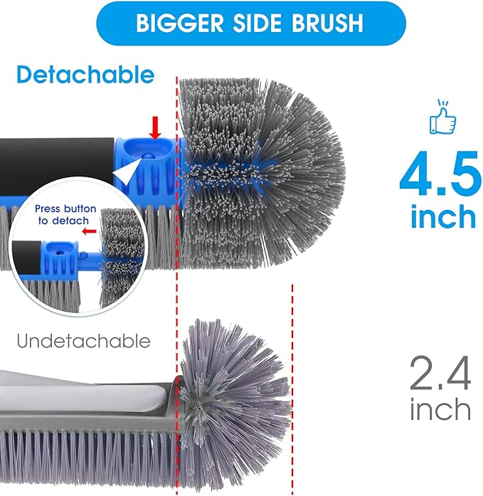 TidyMister 20'' 2 in 1 Pool Brush Head Cobweb Duster Heavy Duty Pool Cleaning Detachable Round Brush with EZ Clip & Wavy Nylon Bristles for Inground Pool & Above-Ground Pool (Without Pole)
