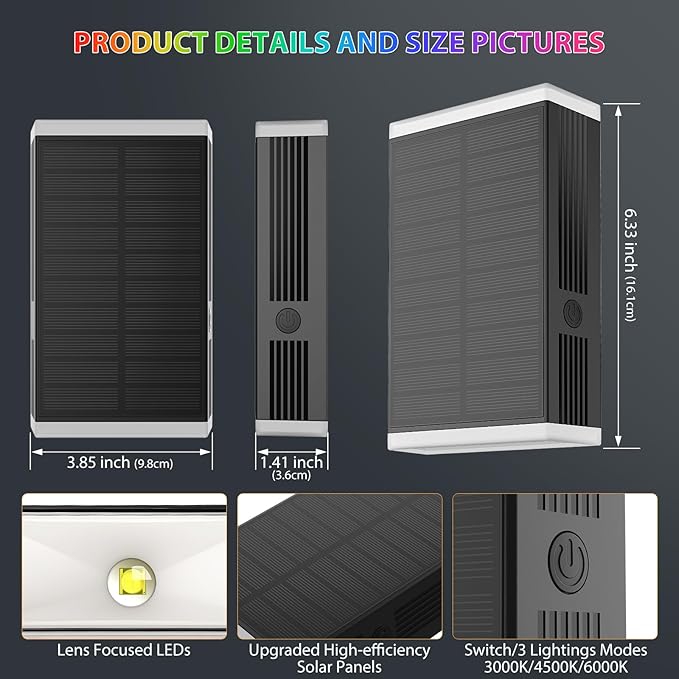 Solar Lights Outdoor,8 Lighting Modes Dusk to Dawn Lighting Wall Sconce IP67 Waterproof Up and Down Solar Wall Light Front Door Light for House, Garage, Porch, Doorway,Fence (8 Pack)