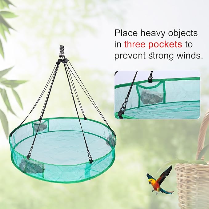 2Pcs Bird Seed Catcher for Outdoor Feeders, Bird Feeder Trays to Catch Seed, Upgraded Version Can Prevent Strong Winds. (20 inches)