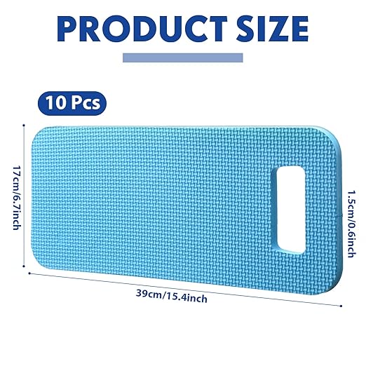 Riakrum 10 Pcs Garden Kneeling Pad Garden Knee Pad Thick Foam Knee Mat Waterproof Cushion for Kneeling Multi Functional and Church Kneeler for Praying, Baby Bath, Yoga, 15.4 x 6.7 Inch (Blue)