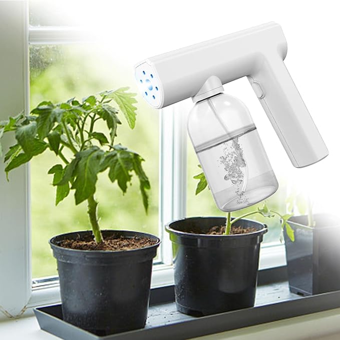 Portable Electric ULV Atomizing Sprayer - Rechargeable Cordless Nano Fogger for Home and Office Dis - 300ml Capacity - White