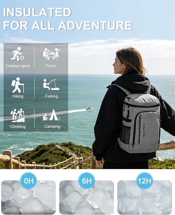Capolo Cooler Backpack Insulated Waterproof for Women Men,36/45 Cans Lunch Backpack Coolers Leak Proof Soft Cooler Bag Ice Chest for Camping Beach