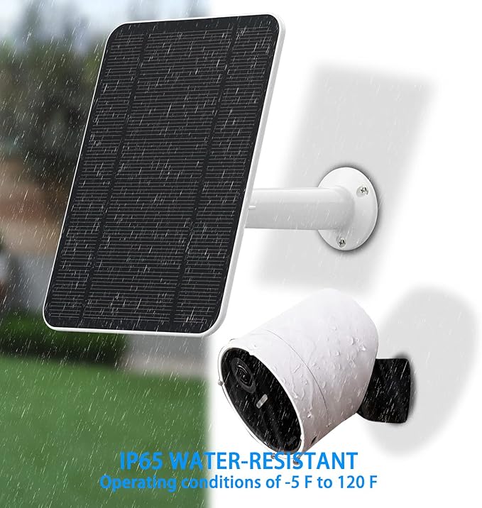 4W Solar Panel Compatible with SimpliSafe Outdoor Camera, Includes Secure Wall Mount, IP65 Weatherproof,13.1ft Power Cable (2)
