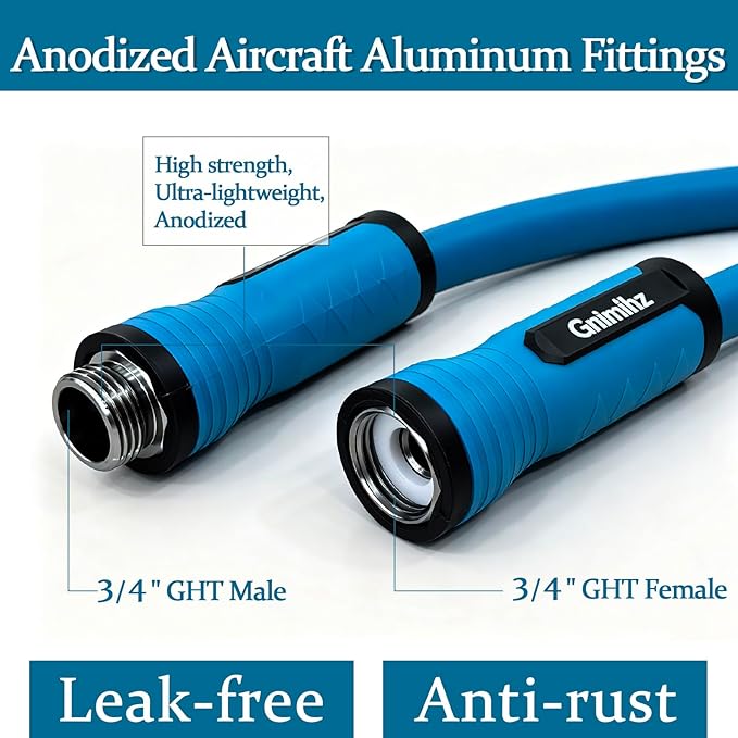 Garden Hose 6ft, Made of TPE(BetterThan PVC), Lightweight but Durable Water Hose with Ergonomic Swivel Fittings, Drinking Water Safe Material