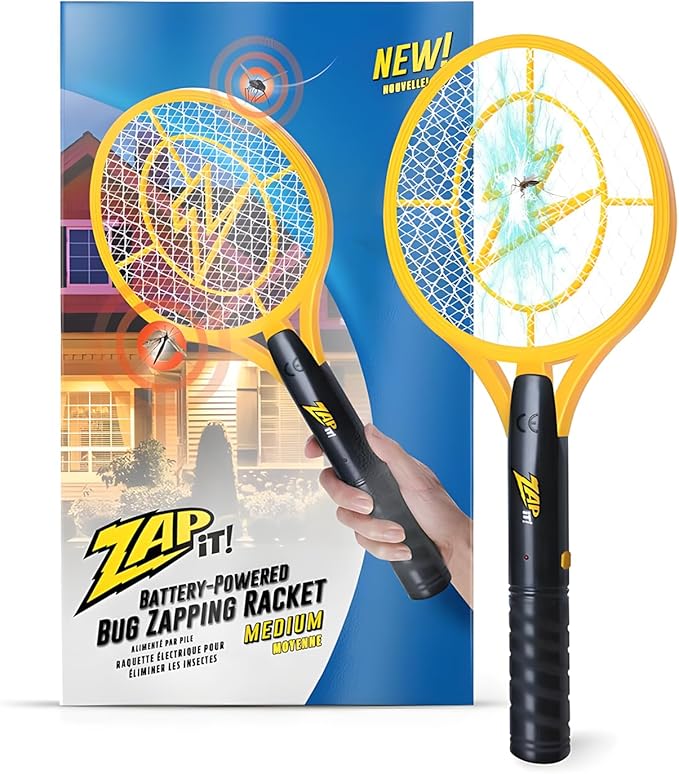 ZAP IT! Bug Zapper Battery Powered (2xAA Included) Bug Zapper Racket, 3,500 Volt