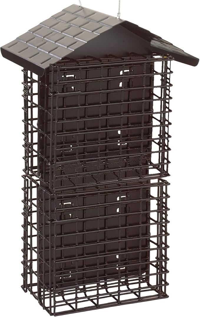 More Birds 4 Cake Suet Buffet Bird Feeder with Metal Roof, 4 Suet Cake Capacity