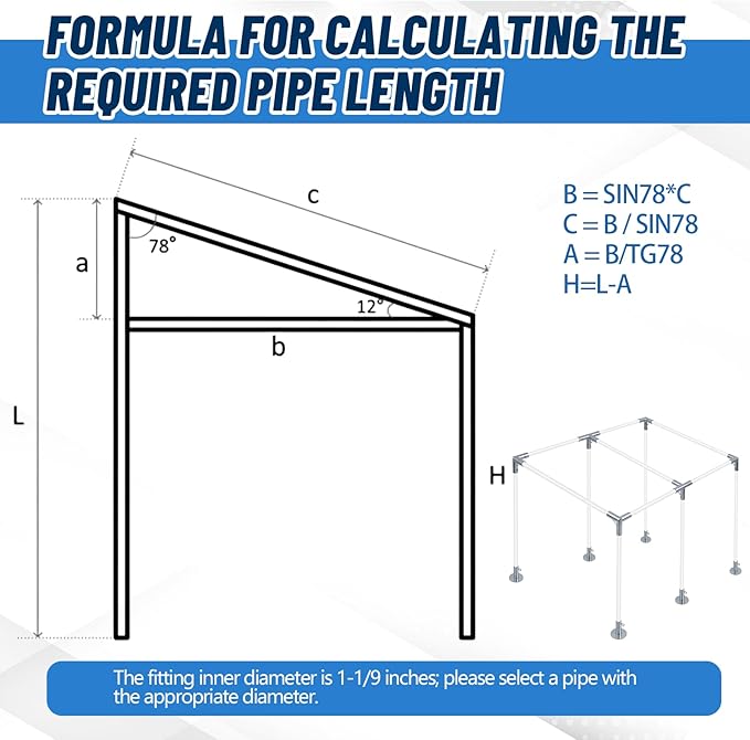 Frienda 8-Leg Lean-to Canopy Fittings for under 1-3/8" EMT, 16 Pcs Lean to Carport Frame Connectors Kit DIY Project for Slant Roof Carport, Shed, Gazebo, Greenhouse, Shelter Deck, Pipes Not Included