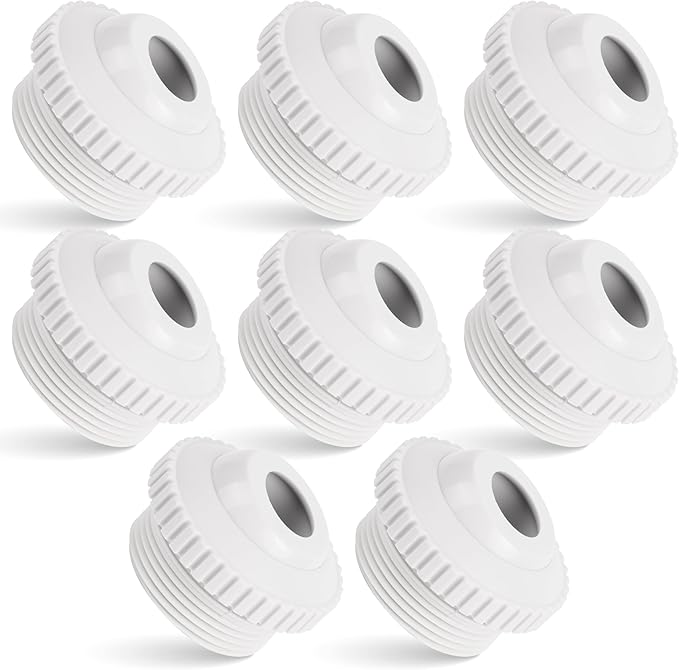 BlueStars Upgraded Pool Jet Nozzles SP1419D Directional Flow Hydrostream Return Jet Compatible with Adjustable 3/4" Opening Rotating Eyeball and 1-1/2 Inch MIP Thread - PACK OF 8