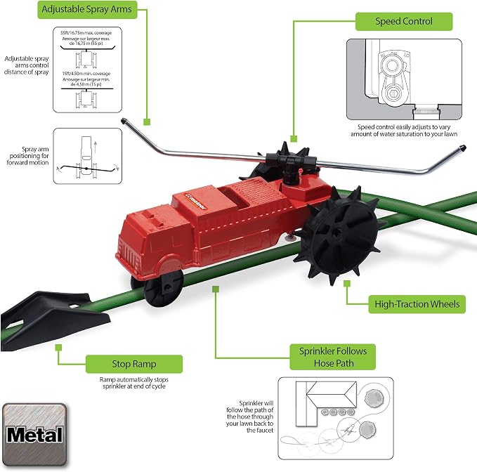 Melnor 65193AMZ Traveling Sprinkler with QuickConnects