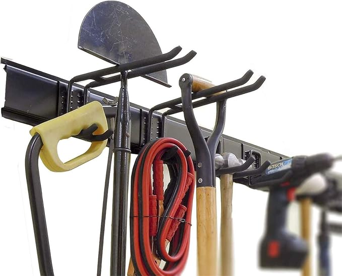 Ultrawall 24 inch Wall Mounted Folding Shelf Brackets and 9PC Garage Tool Hooks