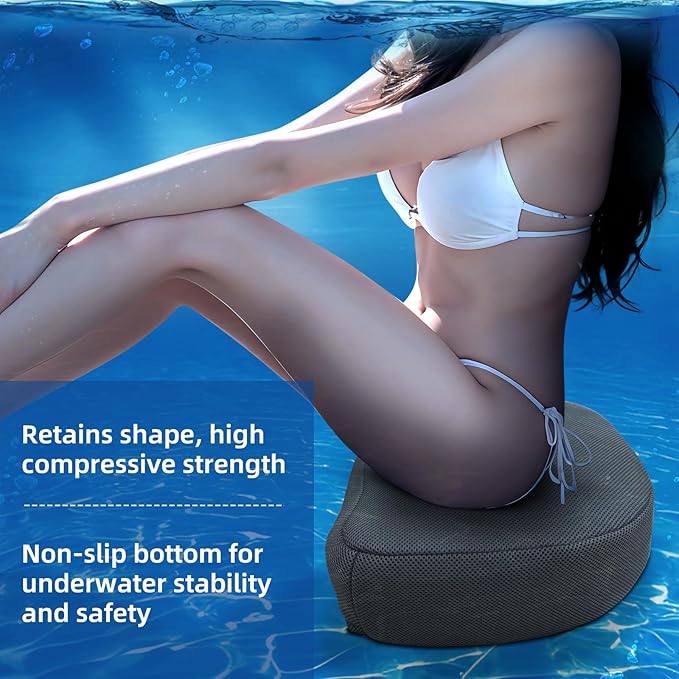 Hot Tub Booster Seat for Adults, Quick-Drying Portable Cushion with Weighted Module for Quick Sinking, Suitable for Hot Tub Booster Seat, Inflatable Hot Tub, Pool (1 Pack Gray)