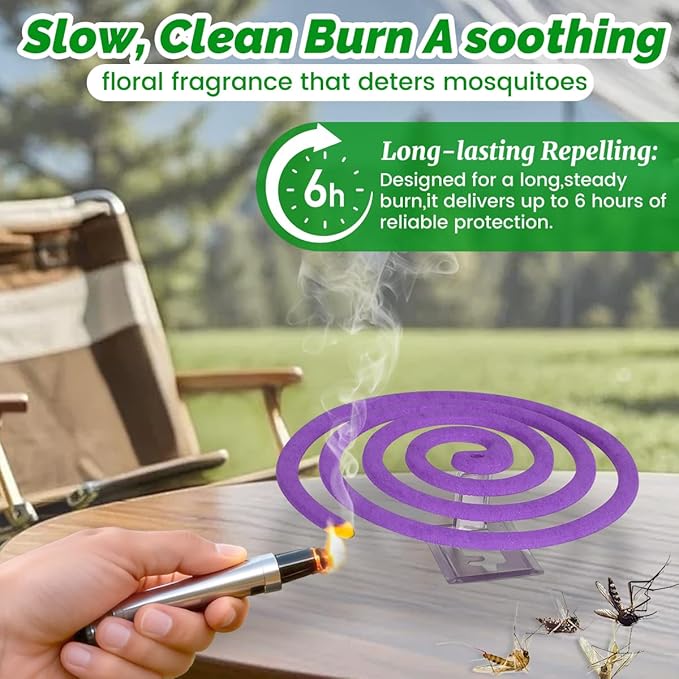 Extra Strong Mosquito Repellent Coils, 28 Pack Large Outdoor Coils for Patios, DEET Free, Long Lasting 7 to 8 Hours Burning Time, Effective Outdoor Insect Bug Control for BBQ Camping and Backyard