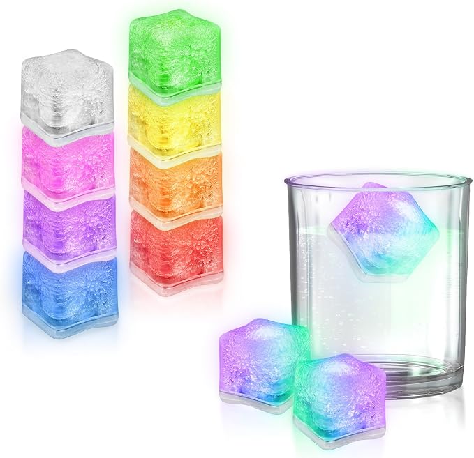 Windy City Novelties 12 pack LED Ice Cubes with Changing Lights - Non Freezing (Multicolor)