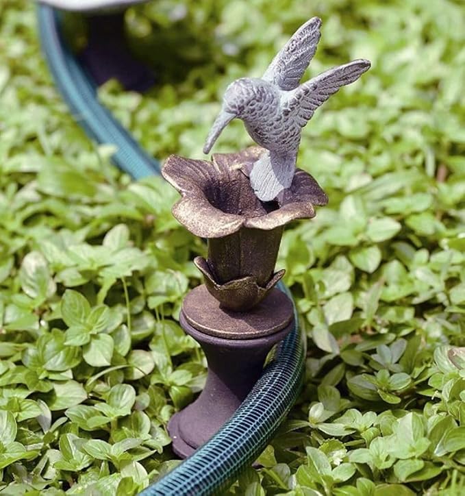 SPI Home 33148 Hummingbird Hose Guard - Decorative Cast Aluminum Garden Hose Guide for Flower Beds, Bronze
