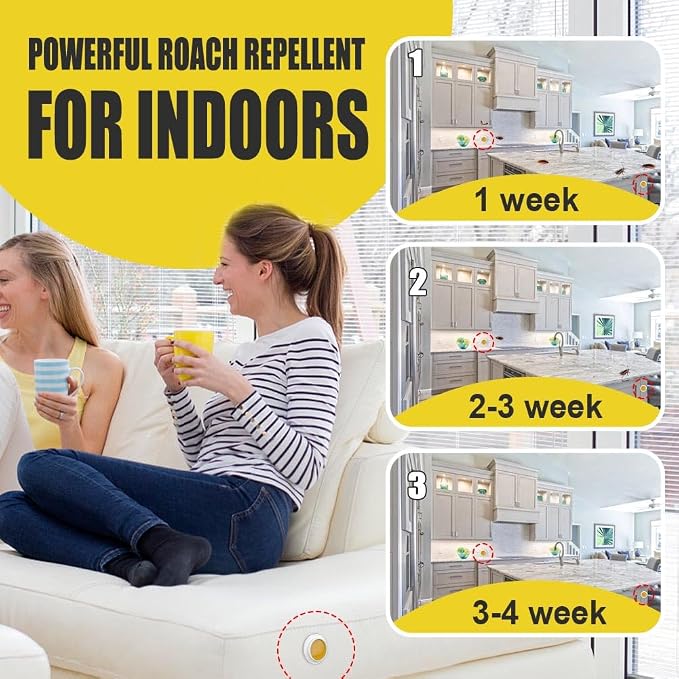 SCFKAOF Cockroaches Repellent, Roaches Repellent Indoor, Keep Roach Away, Roach Repellent for Home & Vehicle, Lasts up to 2 Months, Safe for Humans & Pets - 16P