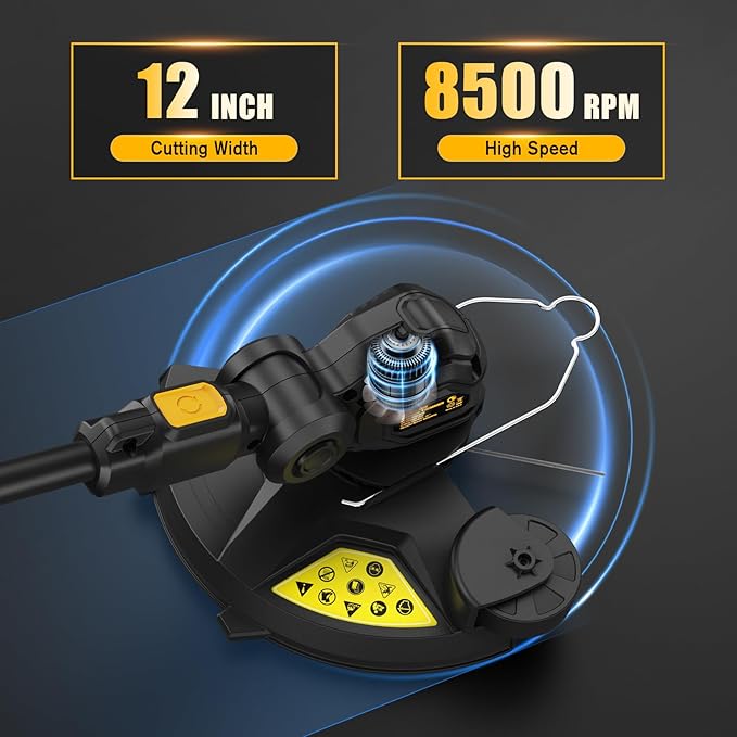 Cordless Weed Eater & Leaf Blower Combo Compatible with Dewalt 20V Max Battery(Tool Only), 12" Weed Wacker & String Trimmer Edger 3-in-1, Battery Operated Weed Trimmer with Auto-Feed