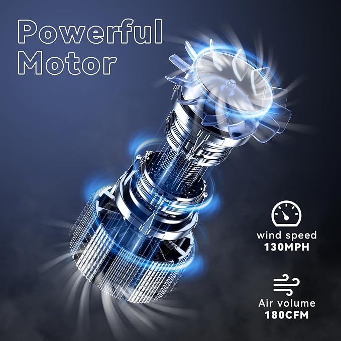 Leaf Blower Cordless with 2 Battery and Charger, 130MPH 180CFM High Speed Leaf Blower with 2 Tubes, 20V Electric Leaf Cleaner, Lightweight Handheld Blowers for Lawn Care, Patio, Garden, House, Depot