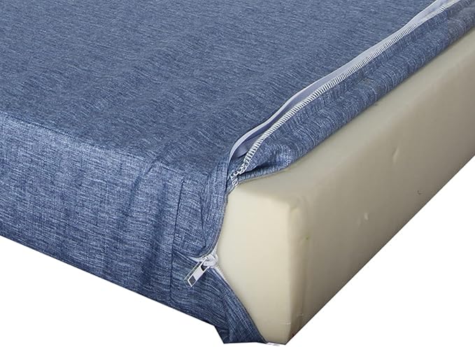 Patio Seat Cushion Covers,Washable Slip Covers Replacement,Waterproof Outdoor Furniture Chair Cushion Pillow Seat Cover for Couch,Garden,Sofa,Denim Blue,24"×24"×4"(4 Covers Only)