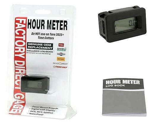 Hardline Products USA Digital Hour Meter – OEM Replacement for John Deere - Toro - Ariens & Briggs Stratton – Fits 100, X & G Series Mowers – Waterproof Maintenance Gauge for Tractors - E330