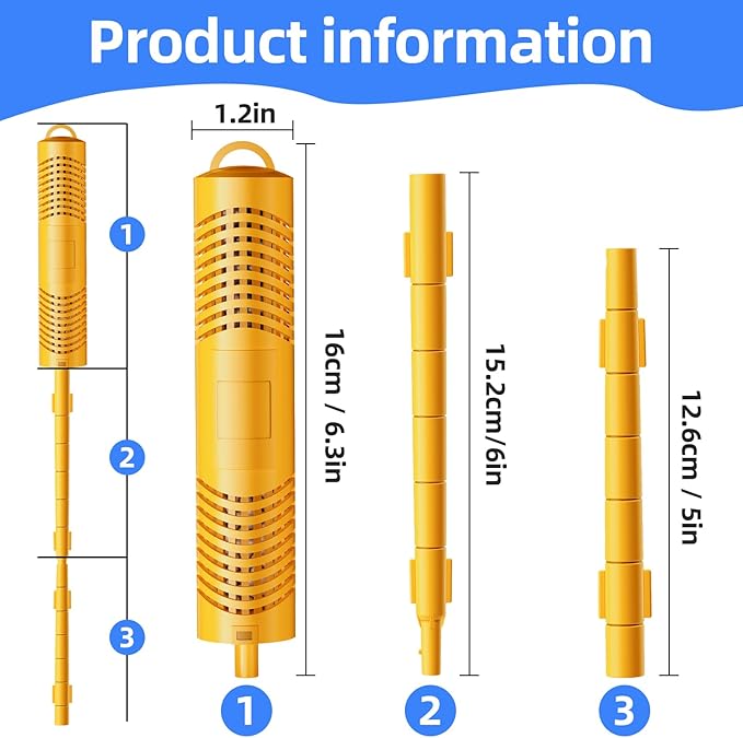 vibement Spa Mineral Sticks for Hot Tub, Hot Tub Mineral Stick Filter Cartridge, with 4 Months Lifetime Universal for Pool and Hot Tub to Keep Water Clear(2pcs, Yellow)