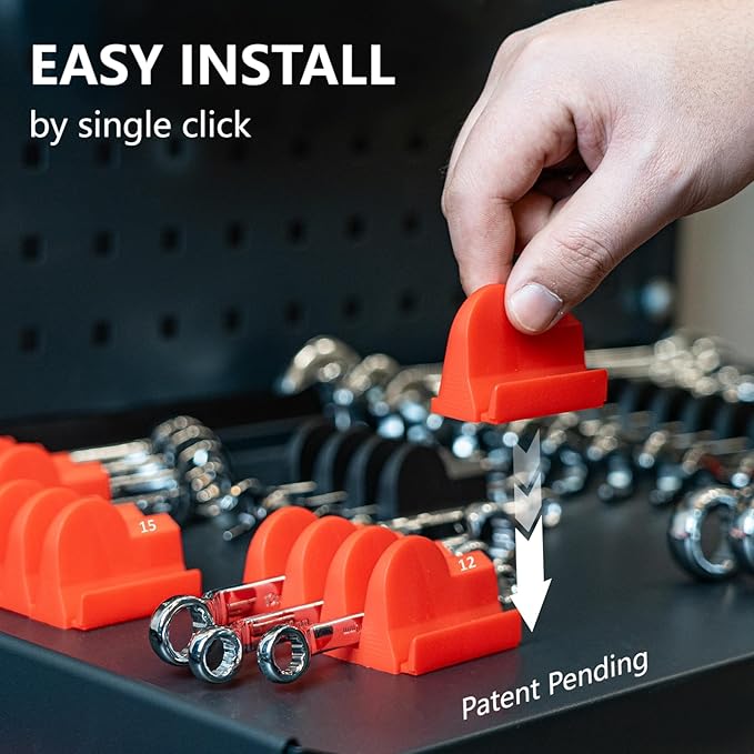 DEHOYI 80 pcs Modular Wrench Organizers for Tool Drawers - Wrench Rack with Metric & SAE Labels, Perfect Tool Storage Holder. Gift for father, brother and boyfriend (Without magnet)