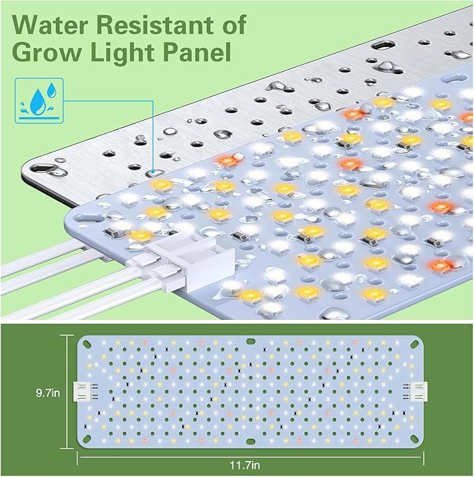 60W Ultra-Thin Panel Full Spectrum Grow Lights, 1152 LEDs Growing Light for Indoor Plants with Daisy Chain Function, Grow Lights for Seed Starting with 4/8/12/16/20H Auto On/Off Timer (6pcs)