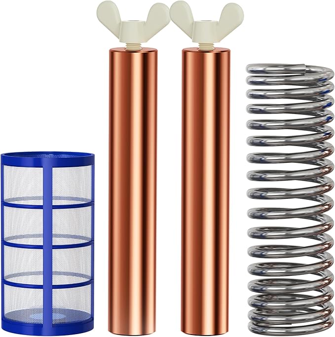Pool Ionizer Copper Replacement Kit - 2PCS Replacement Copper Anodes 4.13 x 0.71 Inch Universal Fit for Solar Ionizer, Complete Set with All Accessories