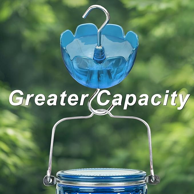 6-Pack Ant Moat for Hummingbird Feeders, Large Capacity Petal-Shaped Ant Guard, Outdoor Ant-Proof Hanging Feeder Accessories, Twist & Clean with Level Window (6 Set)