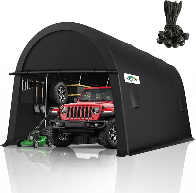 COBIZI Carport Canopy 12x20 Heavy Duty Portable Garage, All-Season Portable Car Ports & Outdoor Storage Shed, Galvanized Frame Vehicle Shelter with Removable Doors and Vents