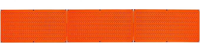 Wall Control Pegboard Value Pack - (3) Pack of Wall Control 16-Inch Tall x 32-Inch Wide Horizontal Orange Metal Wallboards for Home & Garage Tool Storage Organization (Orange Pegboard)