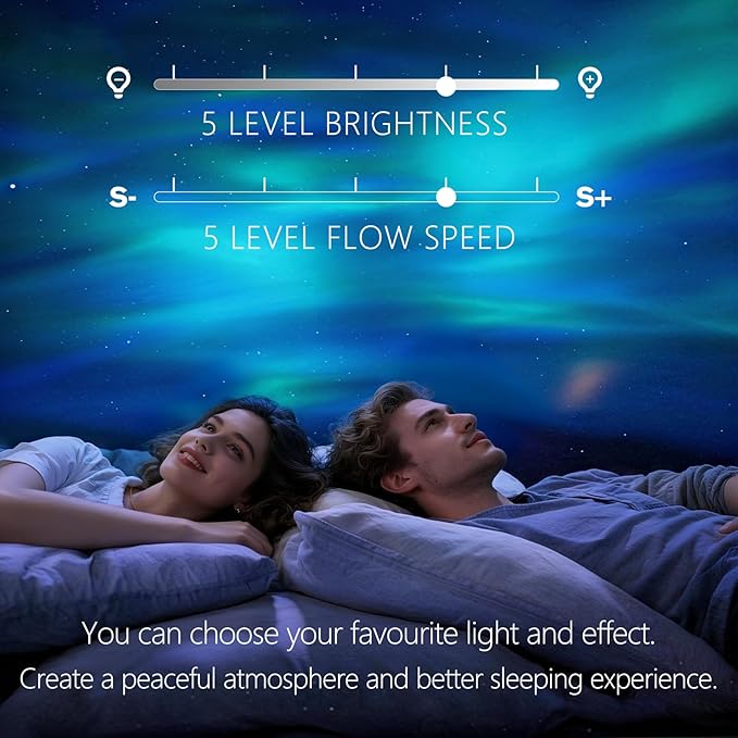 Northern Galaxy Light Aurora Projector, Star Projector with 33 Light Effects, Starry Nebula LED Lamp for Bedroom with Remote Control, White Noise, Kids/Adults Room Decor, Bluetooth Speaker for Parties