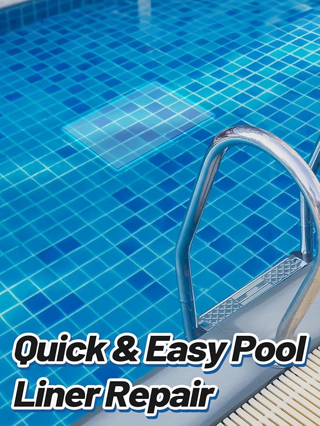 Aulock 2.8ft x 2ft Large Clear Pool Liner Repair Patch - Self-Adhesive Vinyl Patch Kit for In-Ground or Above Ground Pools Inflatable Swimming Pools, Clear