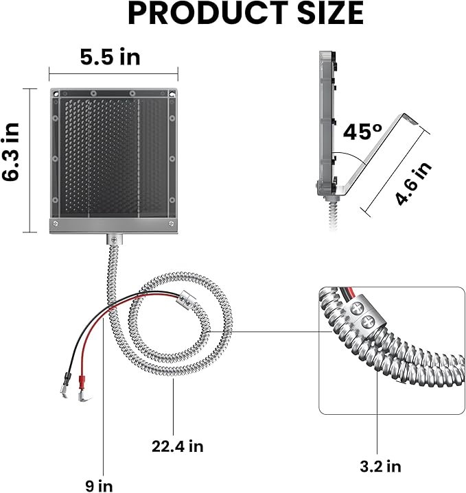 POWOXI 6V Solar Panel for Deer Feeder: 1.5W Waterproof Solar Battery Charger with Mounting Bracket Alligator Clip Feeder Solar Panel 6 Volt Solar Panel (Pack of 2)