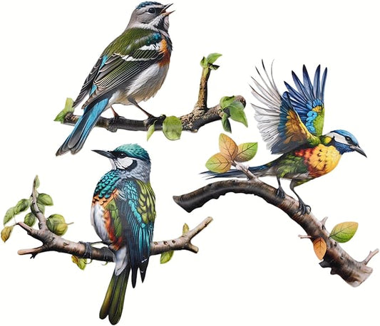 Meduofon 3 Pack Metal Bird Art Wall Decor, Hummingbird Decorations for Outdoor Wall Decor Outside House Patio Garden Fence Porch Deck Wall Sculpture Hanging for Indoor Outdoor (3 Pack Metal Bird)