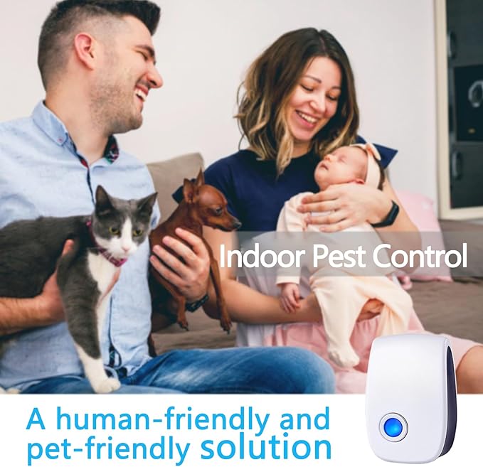 Ultrasonic Insect & Pest Repeller, Ultrasonic Mice Repellent for Insect, Roaches, Spiders, Ants, Bugs, Mosquitoes, Pest Control for House Garage RV Hotel, 12 Pack