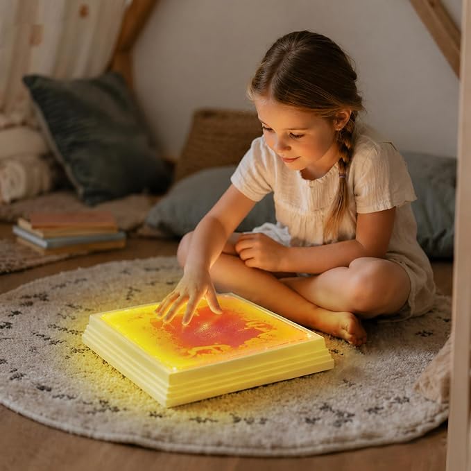 Liquid Light-Up Stepping Stones for Kids Ages 3+ – Step-On 12" Touch-Activated 7-Color LED Sensory Balance Stones for Obstacle Course, Sensory Path and Calm Corner (4-Pack)