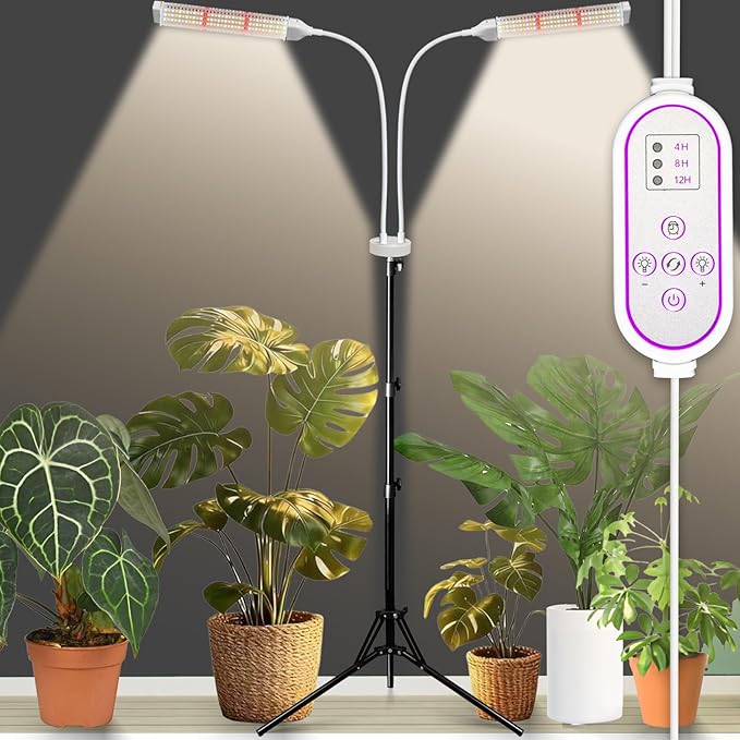 210 LED Grow Lights for Indoor Plants Full Spectrum, LED Plant Light with Stand, Adjustable Height, Plant Grow Lights with Auto 4/8/12/H Timer for Indoor Tall Plants.
