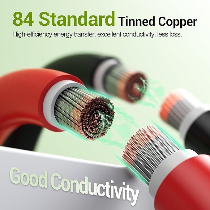 10FT 10AWG Solar Extension Cable, 10 Gauge Solar Panel Wire with Waterpproof Female and Male Connectors for Outdoor RV, Off-Grid Photovoltaic Systems(Black+Red)