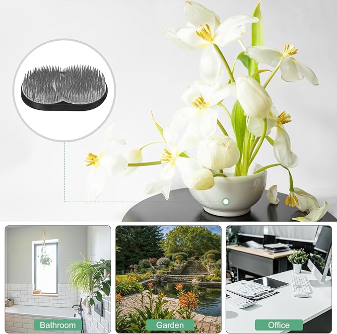 M METERXITY Flower Frog 2.6" Round Steel Flower Pins Flower Frog Holder Flower Arranger Fixed Tools Floral Frog for Arrangements Vase/Plant Decoration/Home Decor [1.3cm Pins]